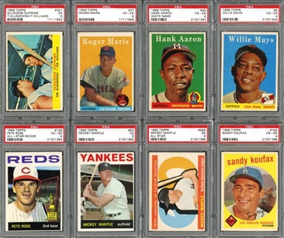 1954-1964 Topps, Bowman and Fleer Collection (662) with 18 PSA Graded Cards